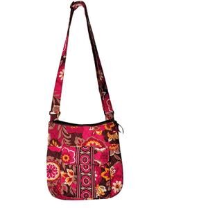 Vera Bradley Rosy Posies Quilted Cotton Crossbody Shoulder‎ Bag Pink Floral